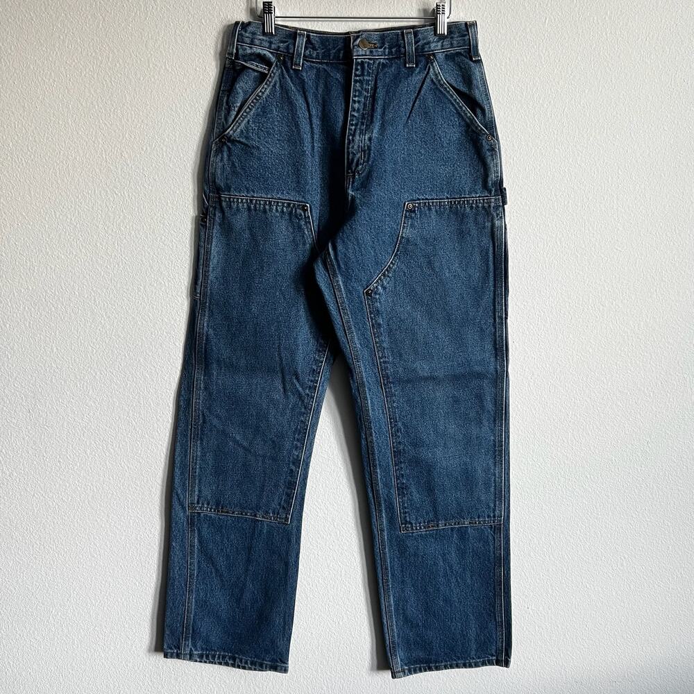 Carhartt B73 DST blue denim double knee work wear carpenter pants